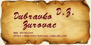 Dubravko Zurovac vizit kartica